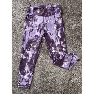 Freely Girl's Size XL Purple Tie Dyed Leggings With Pockets